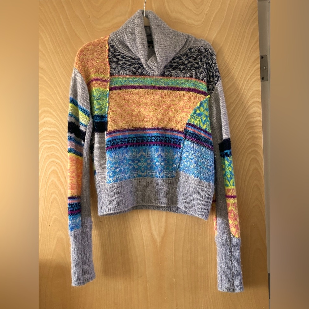 Free People Multicolor Turtleneck Sweater